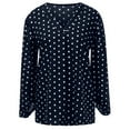 thumbnail image 5 of Tbopshirt Womens Top Ladies Fashion V-Neck Wave Point Chiffon Strip Long Sleeve Casual Shirt Top, 5 of 5