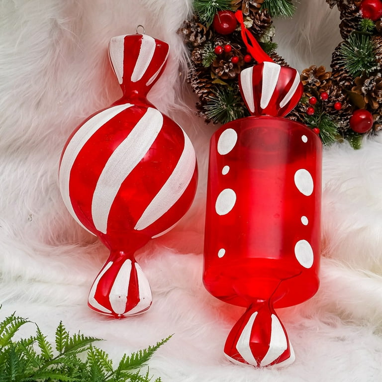 New Various Styles 32cm Red and White Christmas Decorations Large Christmas  Candy Ornament Christmas Tree Decoration Home decor - AliExpress