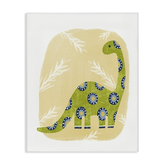 Stupell Industries Brontosaurus with Leaves Animals & Insects Painting Gallery Wrapped Canvas Art Print Wall Art, 16 x 20