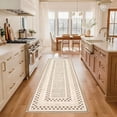 thumbnail image 2 of Checkered Area Rug 2x6, No Slip Washable Rug, Modern Bedroom Rug Under Bed Ultra Carpet, Low-Pile Rugs for Living Room Bedroom Dining Room, Brown, 2 of 7