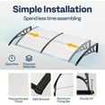 thumbnail image 5 of SPECSTAR Polycarbonate Window Door Awning Spliced Canopy Transparent with Black Bracket 40 Inch x 40 Inch, 5 of 9