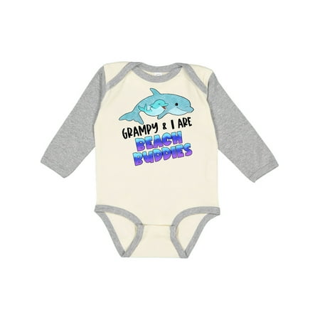 

Inktastic Grampy and I are Beach Buddies Cute Dolphins Gift Baby Boy or Baby Girl Long Sleeve Bodysuit