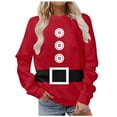thumbnail image 1 of WEAIXIMIUNG Robe Chandail en Molleton Manches Courtes Femme Velours Chandail en Molleton de Noël Mignon Col Rond Chandail avec Imprimé Mode Vacances Sans Capuche, 1 of 7