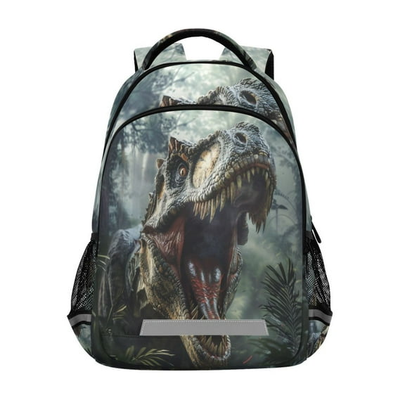 ALAZA Dinosaur in Forest Backpack Elementary School Bag Bookbag Travel Rucksack