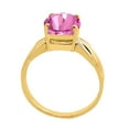 thumbnail image 4 of Mauli Jewels Rings for Women 2.25 Carat Cushion Cut Pink Topaz Ring 4-Prong 10K Yellow Gold, 4 of 6