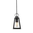 thumbnail image 1 of Golden Lighting Abbott - One Light Small Pendant, Black Finish with Black Mesh Shade, 1 of 5