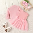 thumbnail image 5 of Sngxgn Toddler Baby Girl Fall Winter Skirt Set Long Sleeve T-Shirt Top & Skirts Dress 2Pcs Outfits(Pink,9M), 5 of 8