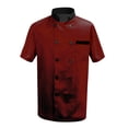 thumbnail image 4 of Men's Casual Chef Suit, Solid Color Short Sleeve Professional Kitchen Uniform for Restaurant Hotel Chefs Comfortable Stylish Wear,Deep Red M, 4 of 5