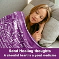 thumbnail image 5 of Get Well Soon Gifts, Feel Better Gifts for Women, After Surgery Recovery Gifts for Women, Healing Thoughts Blanket Gifts, Purple Inspirational Positive Energy Flannel Fleece Blanket 60x50inch, 5 of 6