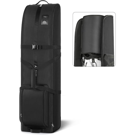 Golf Travel Bag for Airlines 900D Heavy Duty Oxford Golf Travel Case with Wheels, Golf Travel Cover with Club Protector Liner for Men Women
