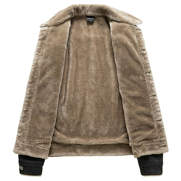 CHEEREAM Men's Corduroy Jacket Sherpa Lined Fleece Trucker Jackets