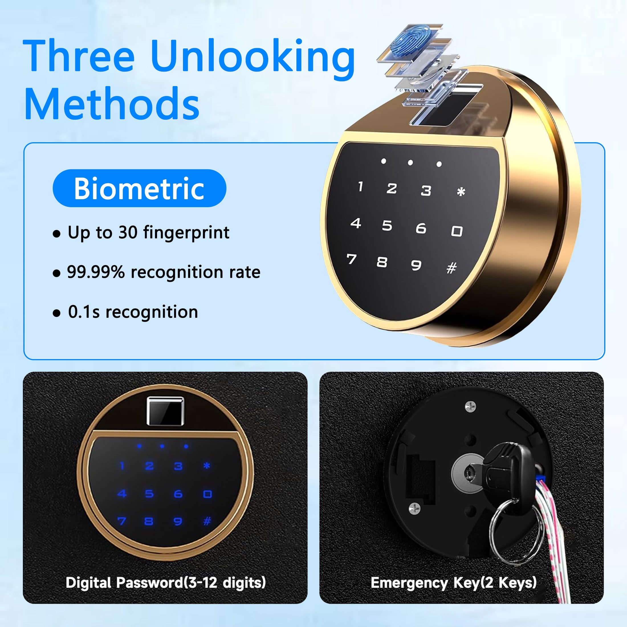 Sapital 25-Gun Biometric Rifle Safe, Assembled Large Cabinet with Fingerprint Lock & Pistol Pockets