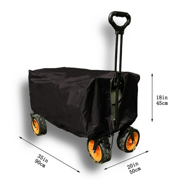 Garden Wagons Cover Waterproof Dust Protection Cart Rain Cover for Outdoor Camping Grocery Shopping 90*50*45cm Black
