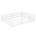 thumbnail image 6 of SESSLIFE Full Montessor Floor Bed, Solid Wood Toddler Floor Bed with Fence, Easy Assembly Floor Bed Frame for Kids, White, 6 of 8