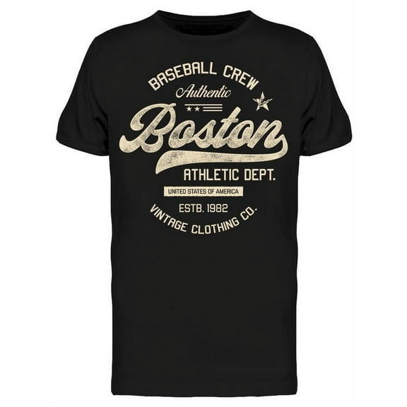 Boston Baseball Crew T-Shirt Men -Image by Shutterstock, Male 3X-Large