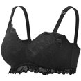 thumbnail image 1 of Sujetador de lactancia Momcozy, encaje, sin cables, acolchado, cuello en V, negro, 1 of 6