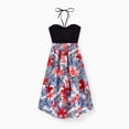 thumbnail image 3 of PatPat Womens Dresses Vacation Outfits Black Red Floral Halter Dress Beach Midi Sleevesless Casual Summer Dresses for Women Couple Gifts,S-XL, 3 of 10