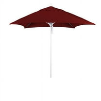 California Umbrella Venture 6' White Market Umbrella in Jockey Red