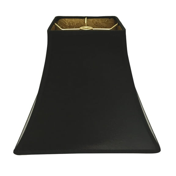 Royal Designs 10" Black Square Bell Hardback Lamp Shade with Pony Hair Gold Lining (5 x 5) x (10 x 10) x 8.5