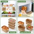 thumbnail image 4 of Cuencos desechables de papel kraft Maxdot con tapas de polipropileno, 1000 ml x 50, 4 of 7