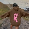 thumbnail image 5 of ZSQDM Women's Hoodies Sweatshirts Women Hoodies with Zipper Breast Cancer Awareness Ribbon Hoodies for Women Oversize Fleece Soft Long Sleeve Sweatshirt Pullover Top Polyester (Xl), 5 of 5