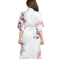 Elegant Long Floral Silk Kimono Womens Robe, Sizes 2 to 18, Brides and