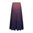 thumbnail image 6 of Karight Womens Gradient Color Boho Maxi Skirt Elastic High Waist A-Line Pleated Flowy Long Skirts Beach Vacation Outfits, 6 of 7