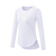 thumbnail image 5 of vigerkar Sun Protection Long Sleeve Shirts for Women, UPF 50+ UV Rash Guard Swim Shirt, Workout Hiking Running Athletic Tops White, L, 5 of 7
