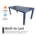 thumbnail image 4 of Innovaze Polywood Patio Dining Set for 6 Person, HIPS Outdoor 70.9-Inches Dining Table and Ladder Back Chairs, with Umbrella Hole, Weather Resistant (Navy Blue, 7 Piece), 4 of 9