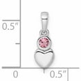 thumbnail image 3 of Sterling Silver Rhodium-Plated Polished Pink Tourmaline Heart Pendant (17 X 5.55) Made In Thailand -Jewelry By Sweet Pea, 3 of 7