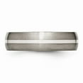 thumbnail image 3 of Two-Tone Titanium Silver Ring Band Wedding Sterling Silver, 3 of 6