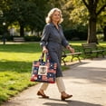 thumbnail image 5 of 4th of July Tote Bag Large Reusable Shopping Bag for Women Patriotic Independence Day Travel Beach Picnic Grocery Carryall Shoulder Handbag, 5 of 5