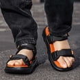 thumbnail image 4 of Gyujnb Boys Open Toe Sport Sandals Adjustable Strap Breathable Casual Outdoor Beach Shoes Flat Heel (Boys),10-10.5 Years, 4 of 8