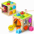 thumbnail image 1 of Cubo de actividades de clasificación con forma 4 en 1 de Montessori Toys Tooysea, 1 of 6