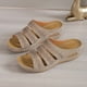 thumbnail image 4 of Amzcrzy Zapatos de mujer,Zapatos de mujer,Zapatillas de mujer, Sandalias informales de cuña para mujer, de color liso, de tacón bajo, ortopédicas, a la moda Sandalias Mujer Zapatillas De Casa, 4 of 6