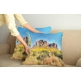 thumbnail image 3 of Ambesonne Landscape Throw Pillow Cover 2 Pack, Blooming Mountain, 24", Orange and Brown, 3 of 6