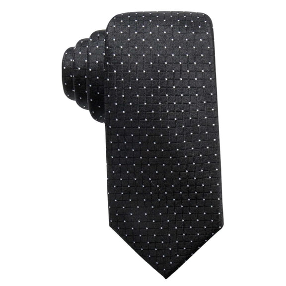 Ryan Seacrest Distinction Men’s Victor Dot Grid Slim Silk Ties, Black
