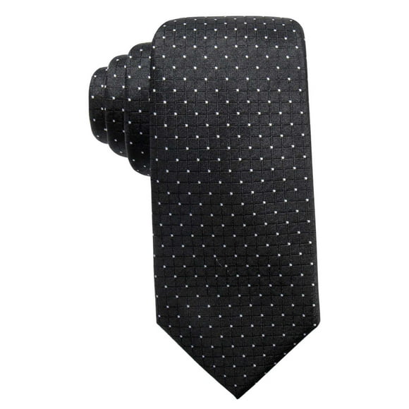 Ryan Seacrest Distinction Men’s Victor Dot Grid Slim Silk Ties, Black