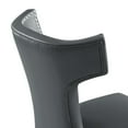 thumbnail image 5 of Side Dining Chair, Rivet Nailhead, Grey Gray, Vegan Leather, Kitchen Cafe Bistro Hospitality Restaurant, Modern Contemporary HB32909, 5 of 8
