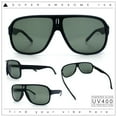 thumbnail image 2 of Mens Large Tempered Glass Lens Racer Plastic Manly Sunglasses Matte Black, 2 of 8