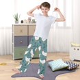 thumbnail image 5 of White Chicken Leaves Pattern Pajama Pants Soft Lightweight Lounge Pants Bottoms Sleep Pants Warm Comfy, 5 of 9