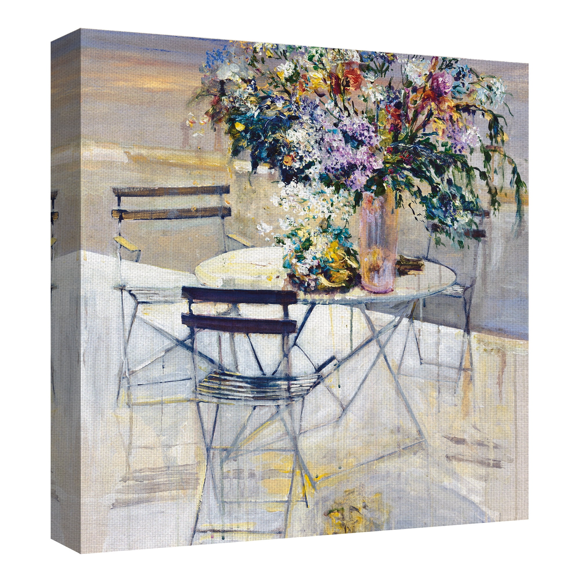 Masterpiece Art Gallery Dining In The Shadow Of The Greek Isle 1 by Mary Dulon Canvas Art Print 35" x 35"