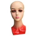 thumbnail image 3 of Female Bald Mannequin Head Stable Base Multifunctional Smooth Holder Manikin redcloth, 3 of 9