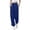 Blue, variant on Women's Solid Color Button Zip Sweatpants, Elastic High Waist Loose Fit Joggers with Side Pockets, Ankle Cuffed All Season Casual Trousers for Daily Errands Lounge Blackish Green L