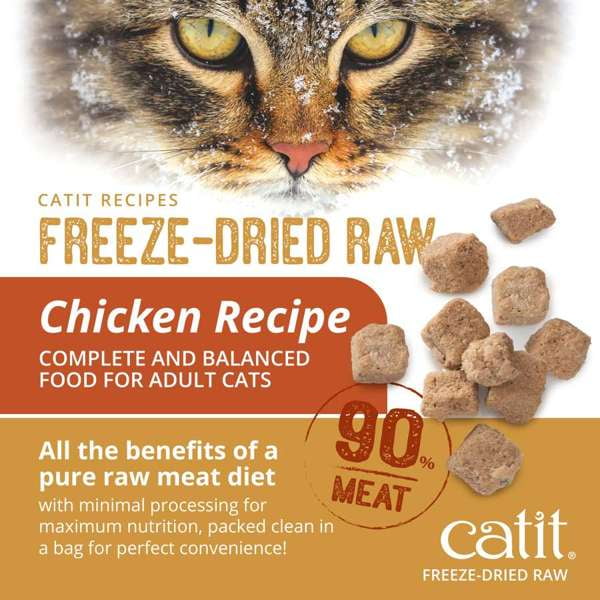 Catit Recipes Freeze Dried Raw Dry Cat Food Topper, Tuna and Chicken 100g