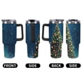 thumbnail image 5 of 40 oz Insulated Tumbler with Handle, Leak-Proof Straw Lid, Stainless Steel Travel Mug for Car & Road Trips - Christmas Tree Background, 5 of 6