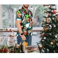 thumbnail image 2 of LA LEELA Men's Hawaiian Christmas Tree Shirts Short Sleeve Button Down Shirt Mens Shirts Beach Aloha Shirts for Men Funny S Santa Reindeer, Black, 2 of 6