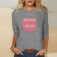 thumbnail image 2 of Blusas para Mujeres Casual 3/4 Manga Cuello Redondo Impreso Suelto, Mujer 3/4 Manga Tops Y Blusas para Diario, 2 of 4