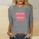 thumbnail image 2 of Blusas para Mujeres Casual 3/4 Manga Cuello Redondo Impreso Suelto, Mujer 3/4 Manga Tops Y Blusas para Diario, 2 of 4