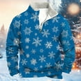 thumbnail image 2 of KHONTS Men's Christmas Sweatshirts Trendy Snowflake Graphic Print Sweatshirt Oversized Long Sleeve Stand Collar Tops 1-Sky Blue XL, 2 of 3